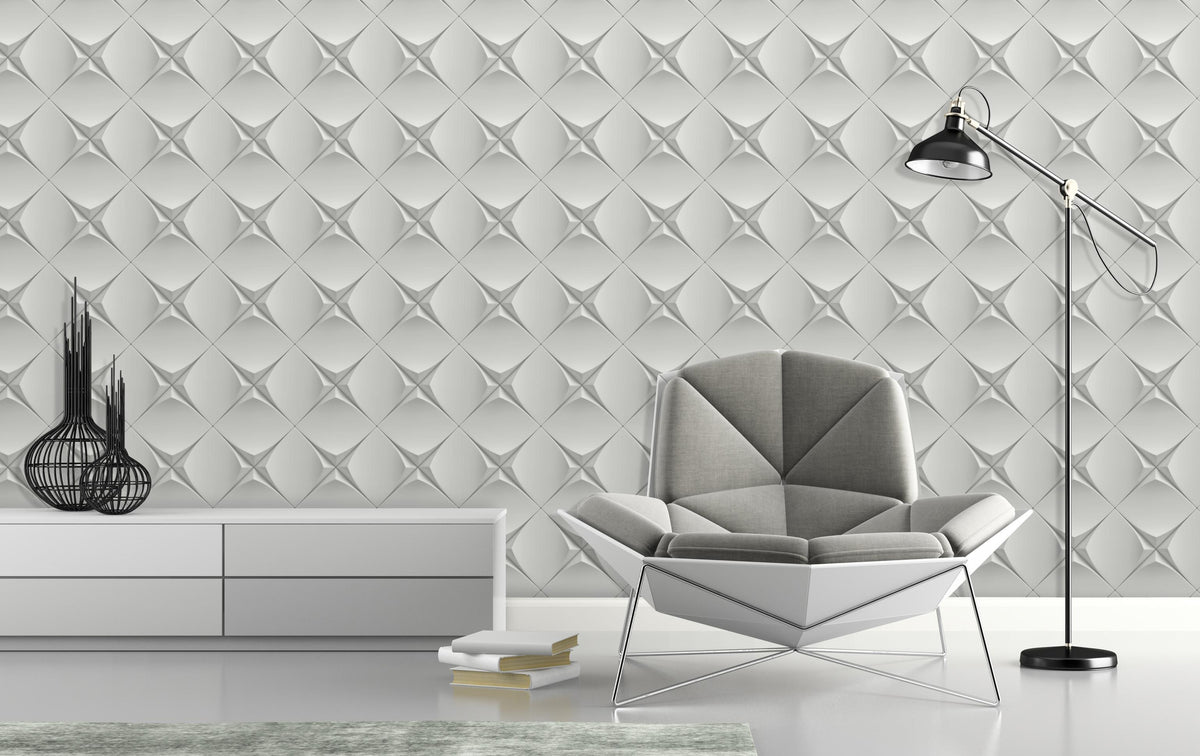 Veer Decor Apex Diamond White Wallpaper