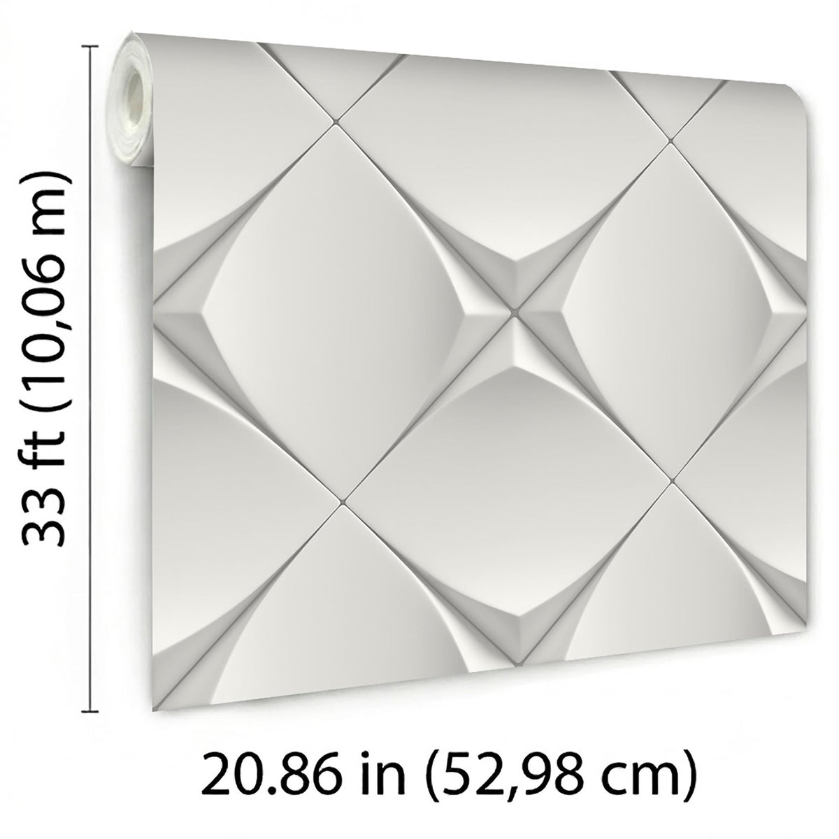 Veer Decor Apex Diamond White Wallpaper