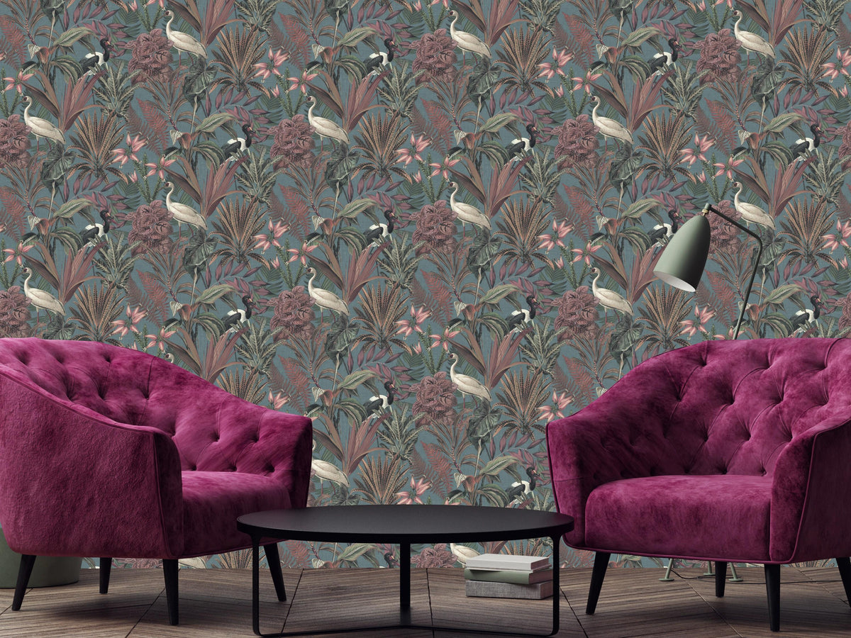 Veer Decor Equator Oasis Teal Wallpaper
