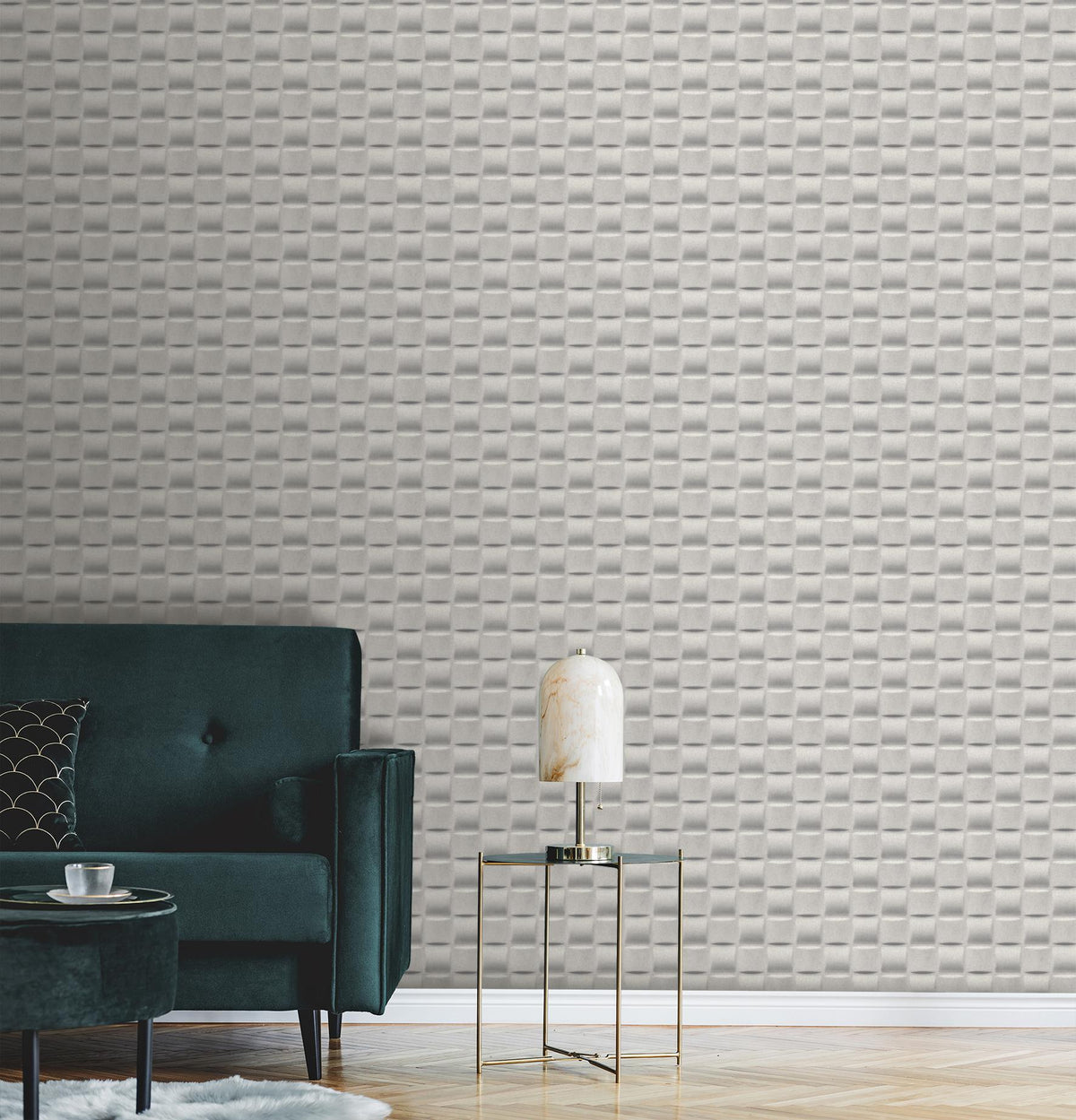 Veer Decor Apex Weave White Wallpaper