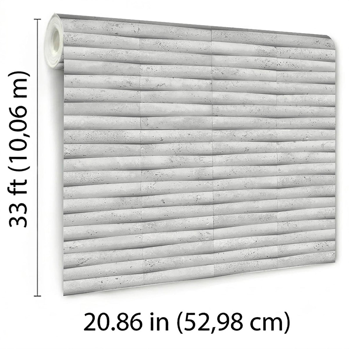 Veer Decor Apex Slat Stone White Wallpaper