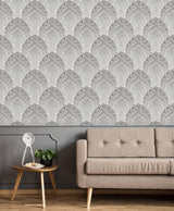 Veer Decor Boho Paisley Grey Wallpaper