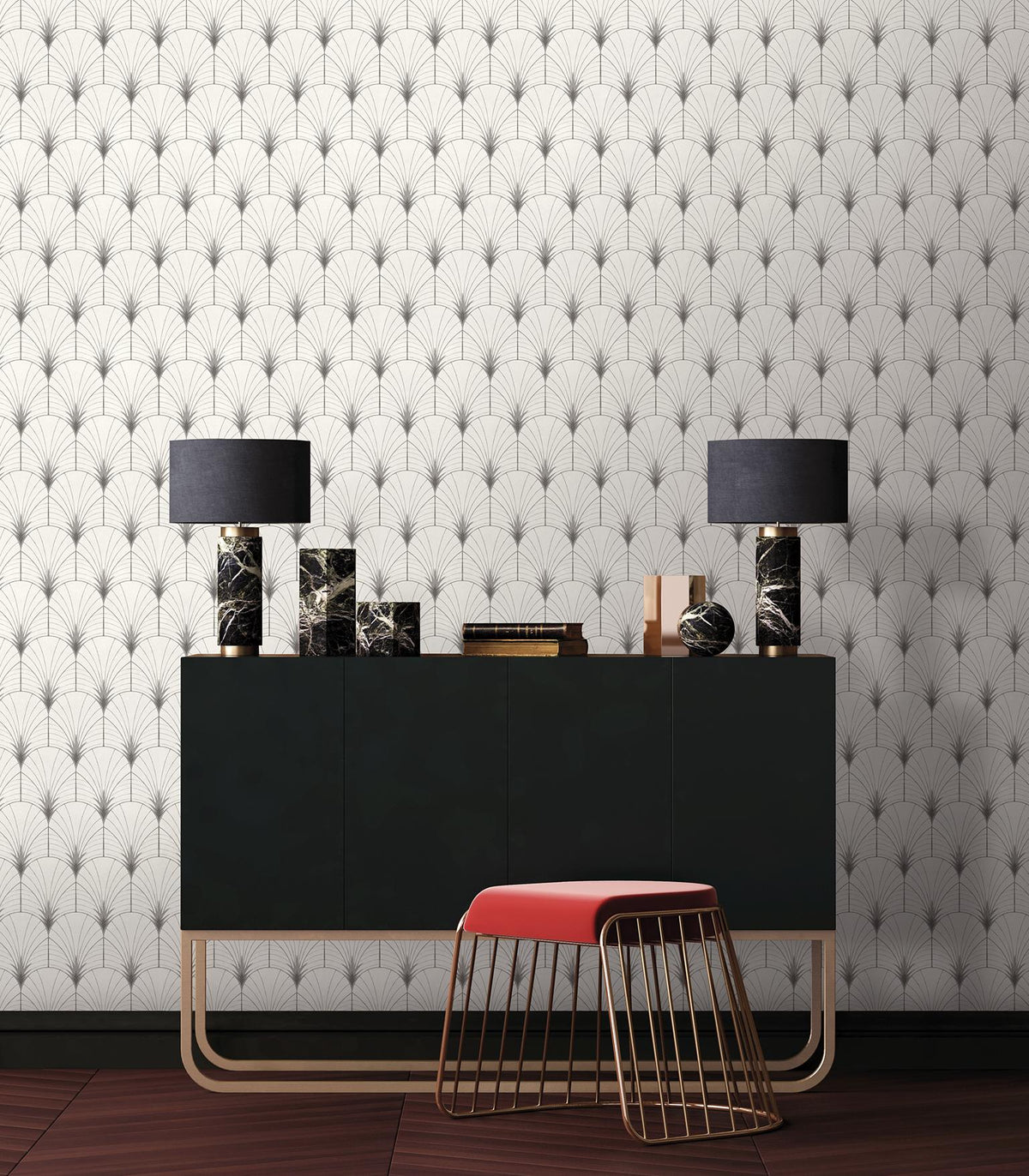 Veer Decor Velvet Cabaret White Wallpaper