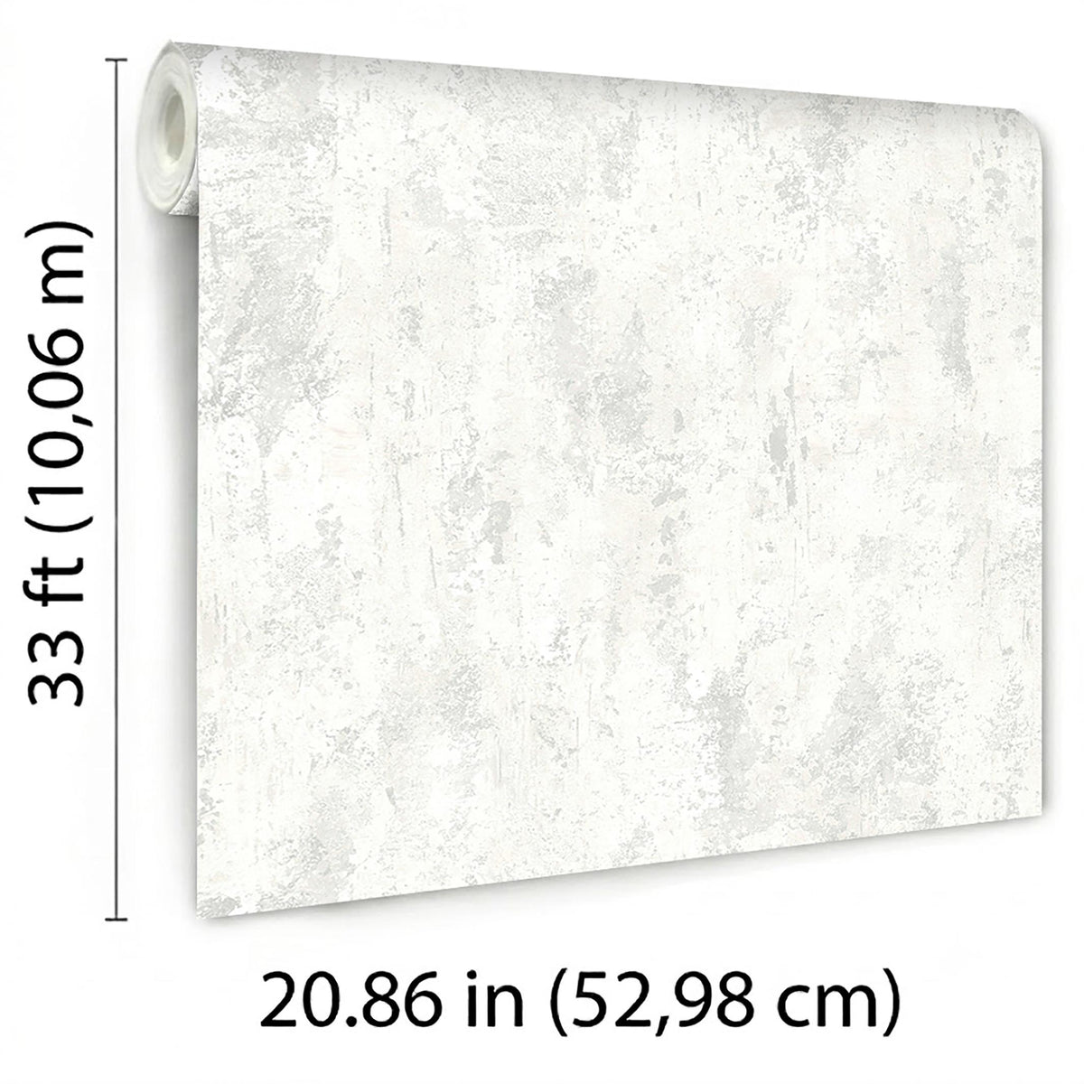 Veer Decor Distressed Patina White Wallpaper