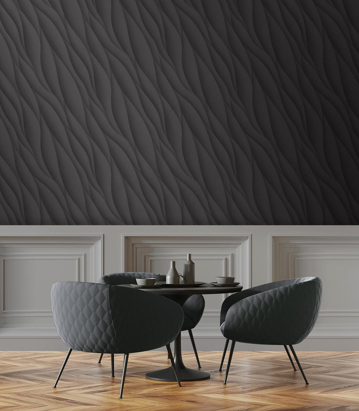 Veer Decor Sahara Strata Black Wallpaper
