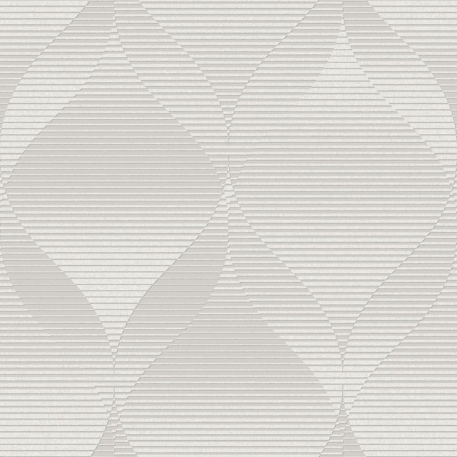 Veer Decor Ogee Moire White Wallpaper
