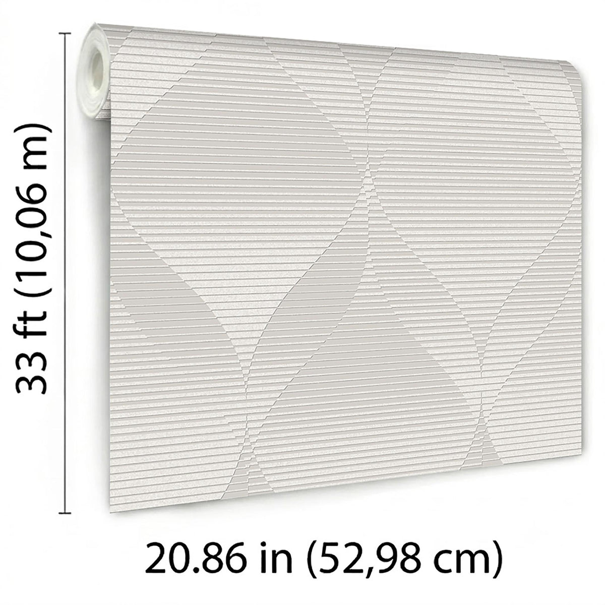 Veer Decor Ogee Moire White Wallpaper
