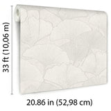 Veer Decor Gingko Petal White Wallpaper