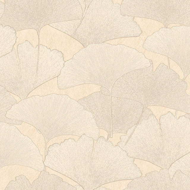 Veer Decor Gingko Petal Beige Wallpaper