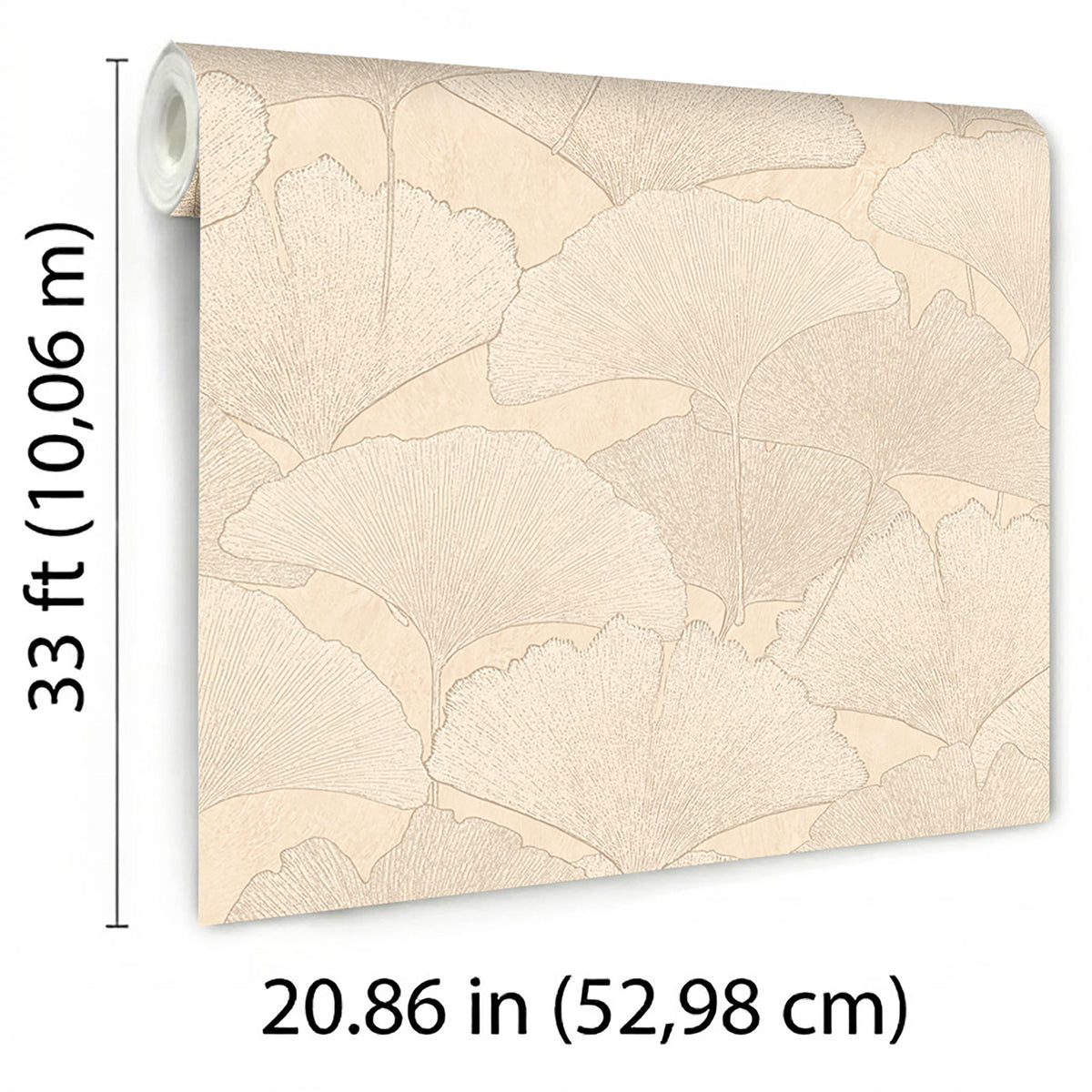 Veer Decor Gingko Petal Beige Wallpaper