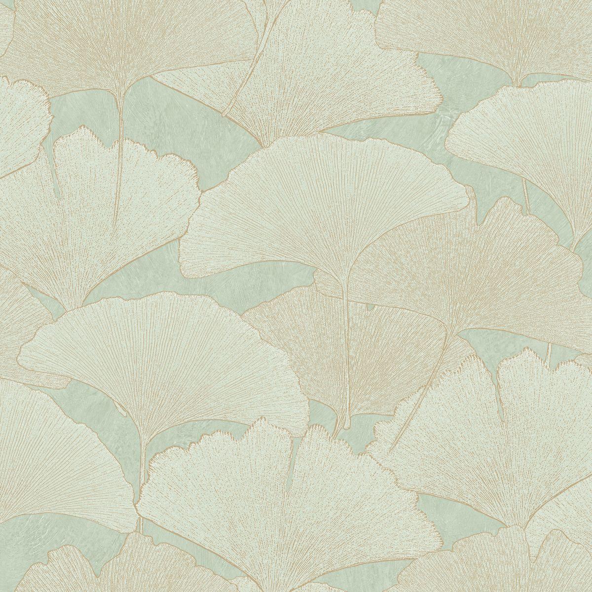 Veer Decor Gingko Petal Green Wallpaper