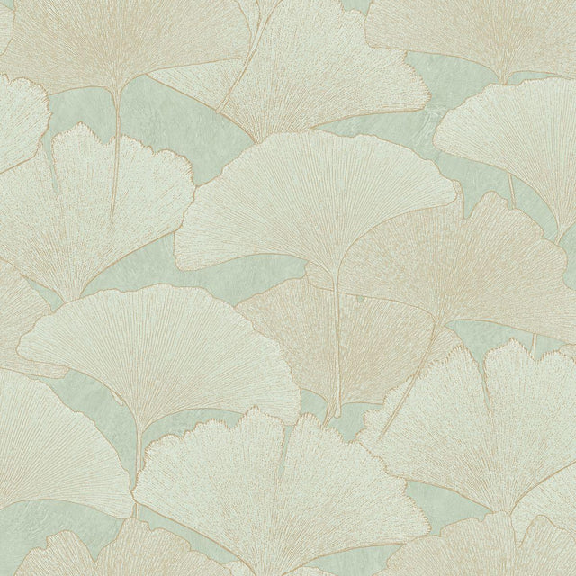 Veer Decor Gingko Petal Green Wallpaper