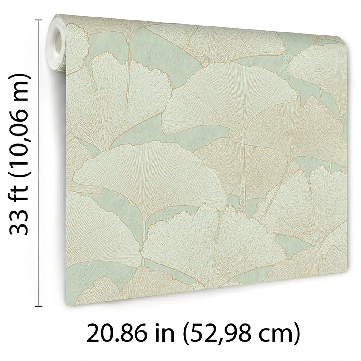Veer Decor Gingko Petal Green Wallpaper