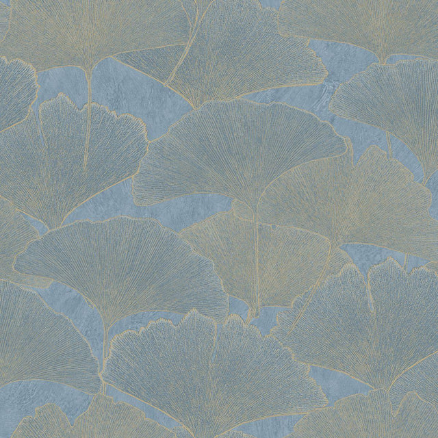Veer Decor Gingko Petal Blue Wallpaper