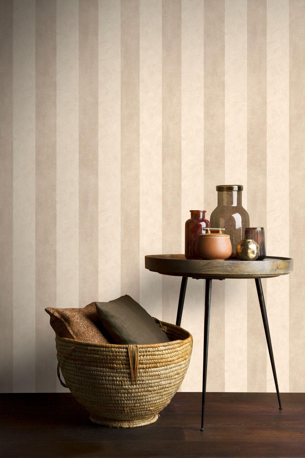 Veer Decor Fresco Stripe Beige Wallpaper