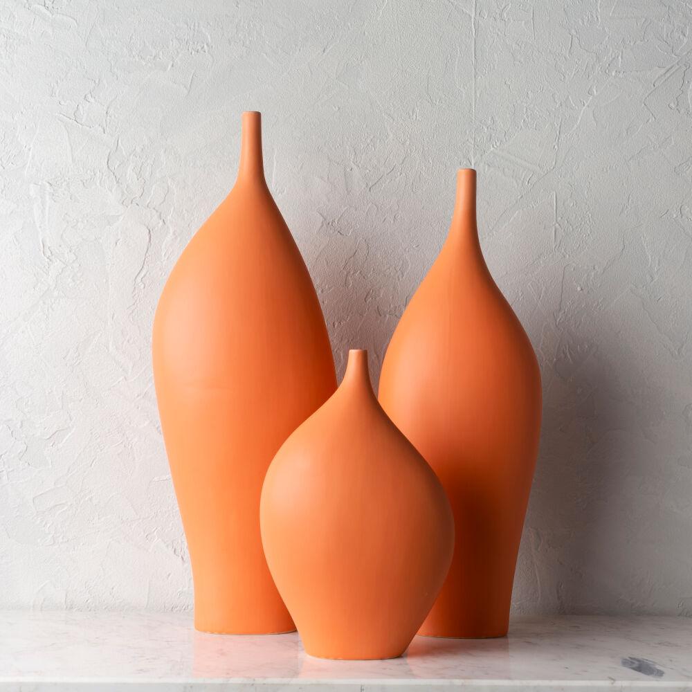 Surya Saffron Sands MVFF-001 23"H x 7"W x 5"D; 20"H x 7"W x 4"D; 12"H x 8"W x 4"D Vase