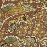 Schumacher Ranthambore Garden Handprint Spice Wallpaper
