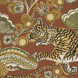 Schumacher Ranthambore Garden Handprint Spice Wallpaper