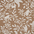 Schumacher Monkey Madness Silhouette Handprint Brown Wallpaper