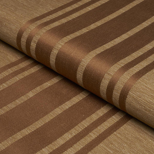 Schumacher Soane Stripe Umber Fabric