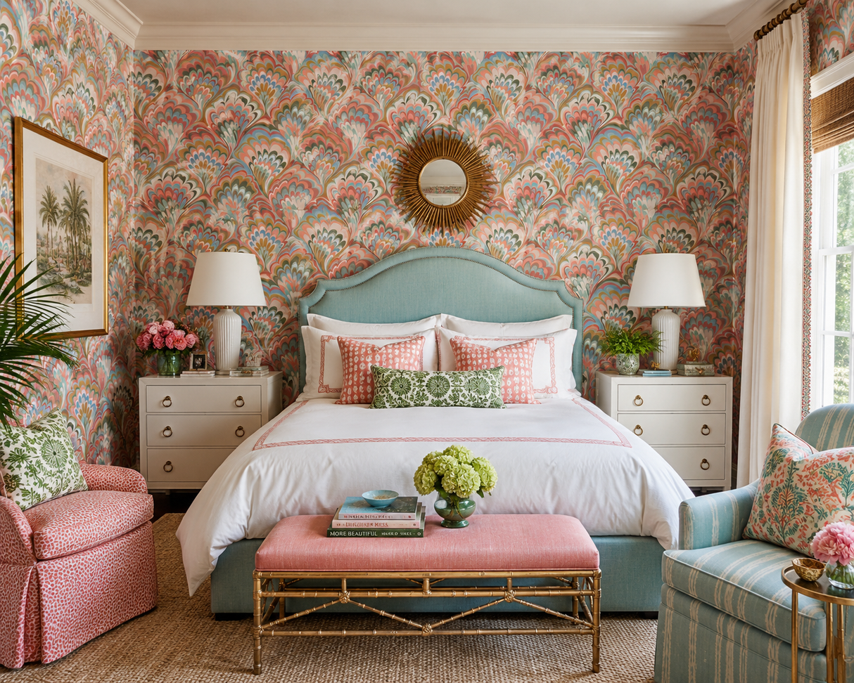 Jf Fabrics 5301 Pink (44) Wallpaper