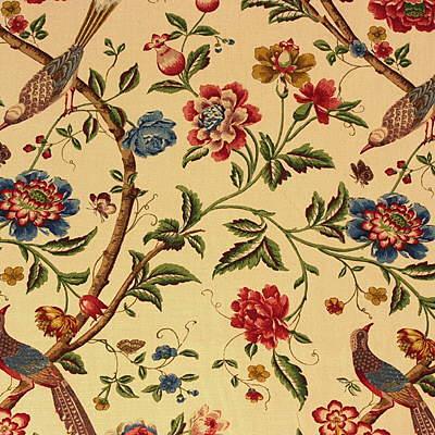 G P & J Baker ELINORS CHINESE CREAM/BRICK Fabric