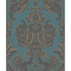 Cole & Son Wyndham Teal And Charcoal Wallpaper