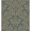 Cole & Son Blake Teal And Silver Wallpaper