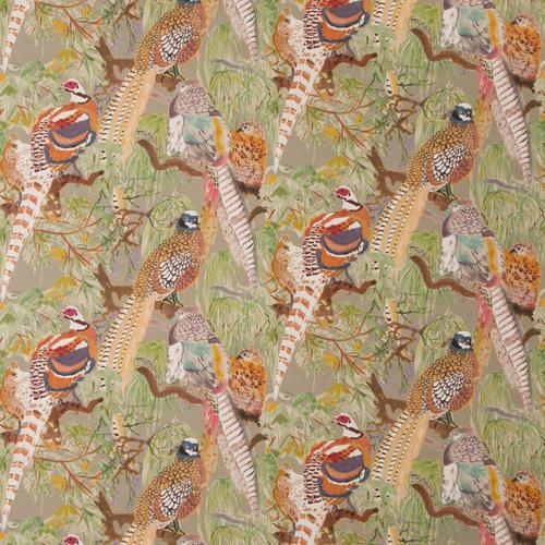 Mulberry GAME BIRDS LINEN STONE/MULTI Fabric