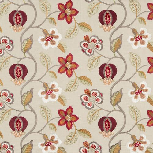 G P & J Baker ELVASTON RED/IVORY Fabric