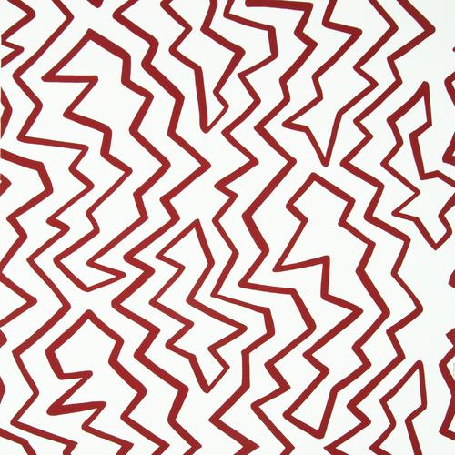 Brunschwig & Fils STACCATO ON PAPER RED ON WHITE Wallpaper