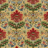 Brunschwig & Fils Windsor Damask Cotton & Linen Print Red On Topaz Fabric