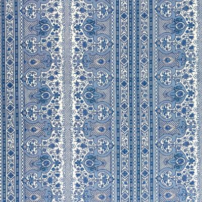 Brunschwig & Fils DIGBY S TENT LINEN & COTTON PRINT MOROCCAN BLUE Fabric