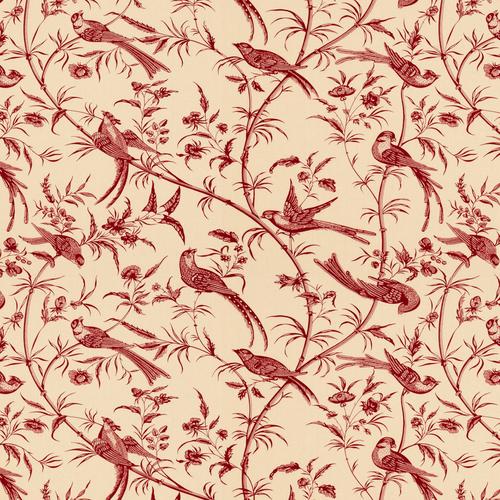Brunschwig & Fils BENGALI COTTON PRINT RED Fabric