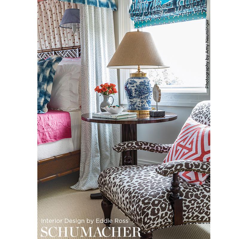Schumacher Deconstructed Stripe Cobalt Fabric