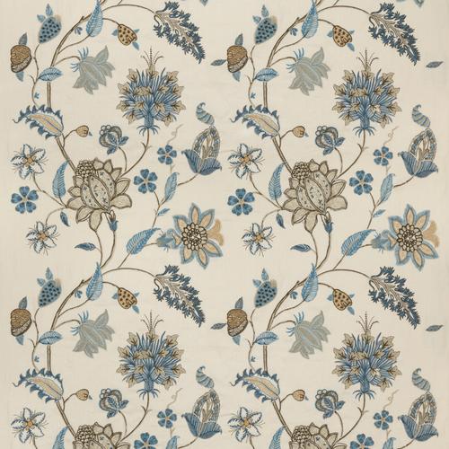 G P & J Baker BAKER'S INDIENNE EMBROIDERY SOFT BLUE Fabric