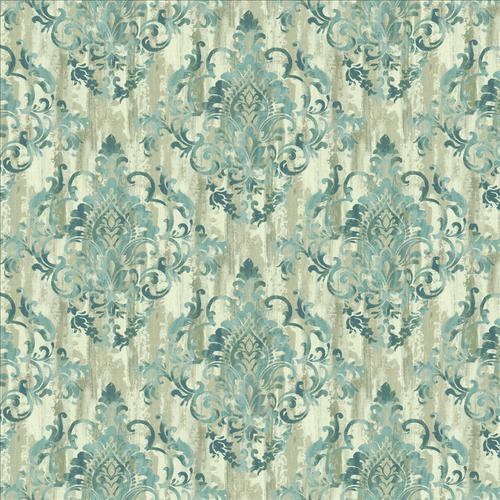 Kasmir Juliette Damask Teal Fabric