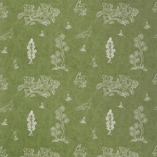 Andrew Martin FRIENDLY FOLK BASIL GREEN Fabric