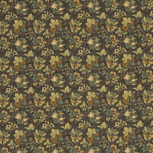 G P & J Baker MEADOW FRUIT CHARCOAL/GREEN Fabric