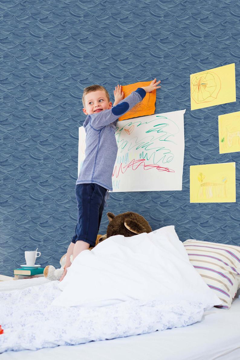 Seabrook Calm Seas Carolina Blue Wallpaper