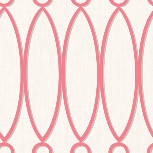 Seabrook Jasper Oval Metallic Pink And Gray Wallpaper