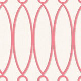 Seabrook Jasper Oval Metallic Pink And Gray Wallpaper