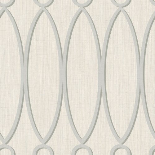 Seabrook Jasper Oval Metallic Silver Wallpaper