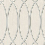 Seabrook Jasper Oval Metallic Silver Wallpaper