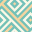 Seabrook Mirante Chevron Block Metallic Gold And Turquoise Wallpaper
