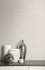 Seabrook Marble Linen Metallic Silver Wallpaper