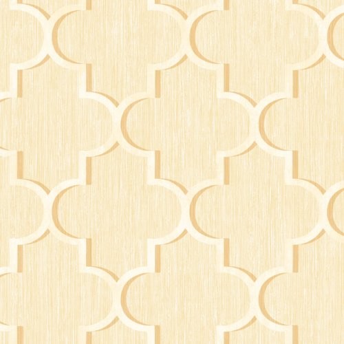 Seabrook Agate Ogee Metallic Gold And Off-White Wallpaper