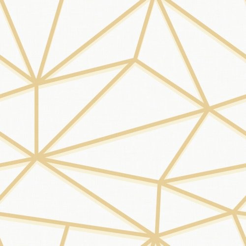 Seabrook Quartz Geometric Metallic Gold And Off-White Wallpaper
