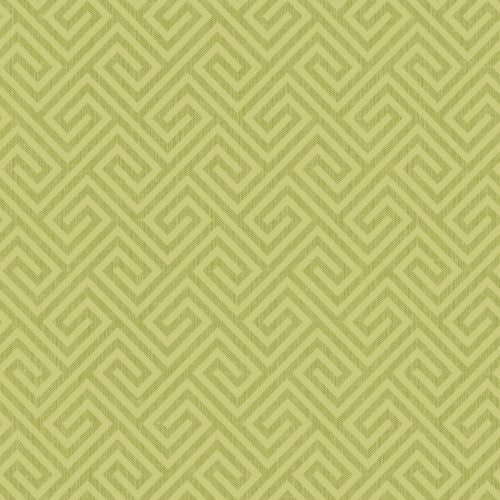 Seabrook Quartz Greek Key Metallic Green Wallpaper