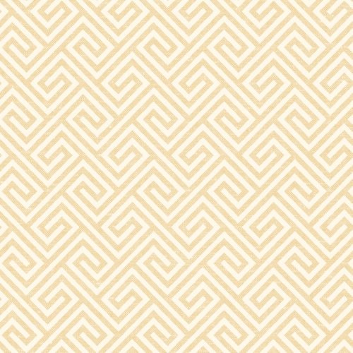 Seabrook Quartz Greek Key Gold Glitter And Off-White Wallpaper